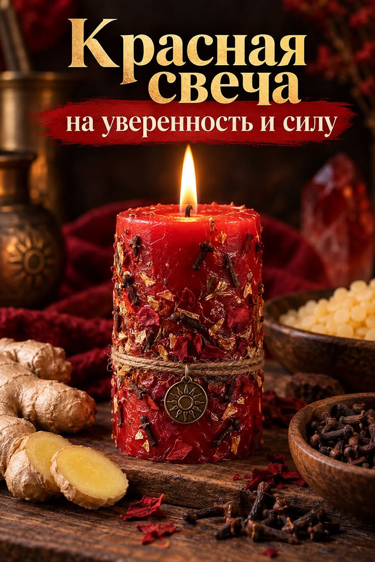 Красная свеча на силу и уверенность: подбор трав и огненный декор