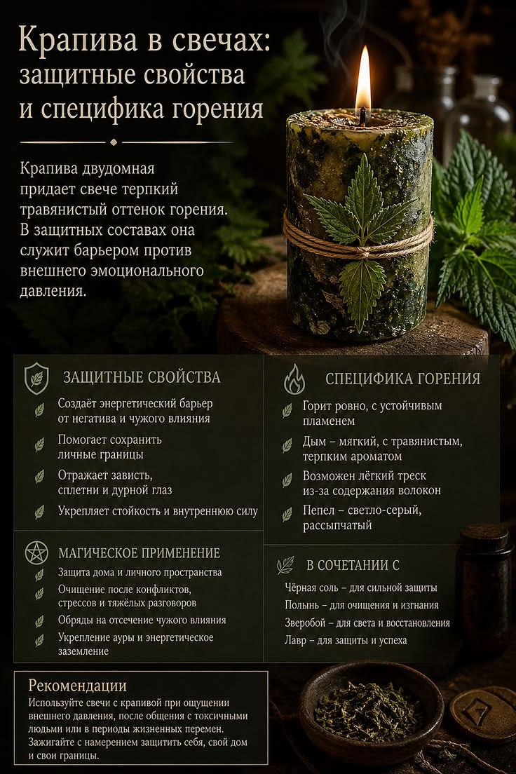 Крапива в свечах: защитные свойства и горение