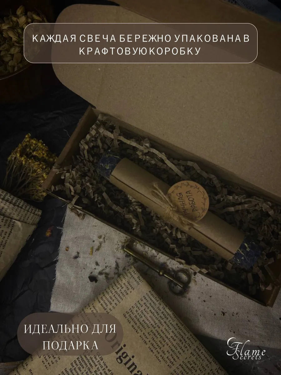 Восковая свеча магическая на защиту от сглаза и порчи